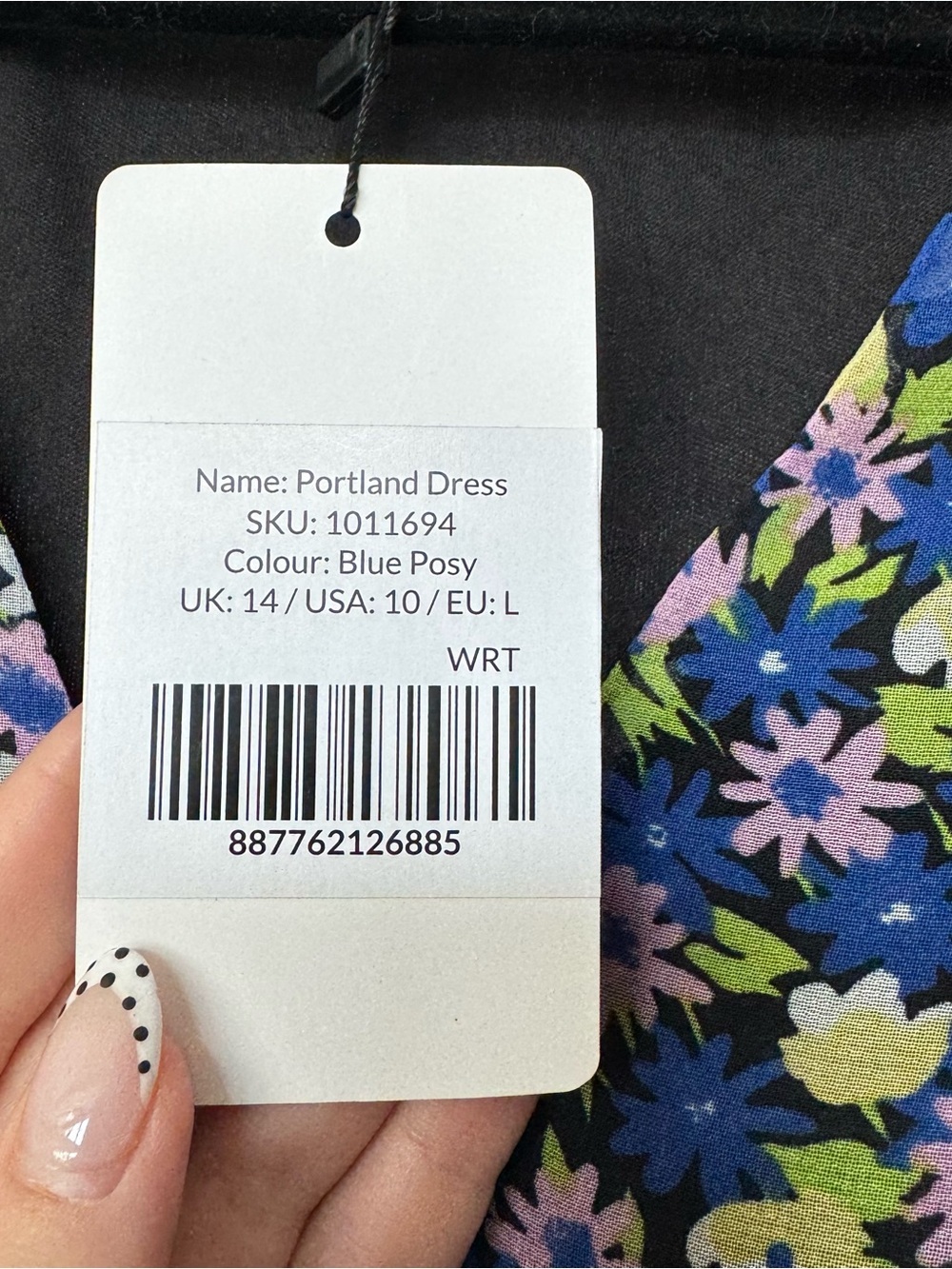 Saint + Sofia Portland Blue Floral Midi Dress Size 10 New With Tags - Picture 9 of 10